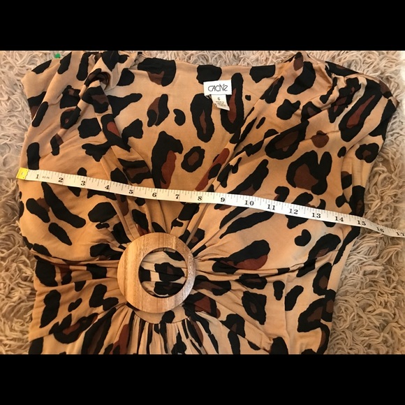 CACHE Animal Print Stretchy Sleeveless VNeck Dress - Picture 6 of 9